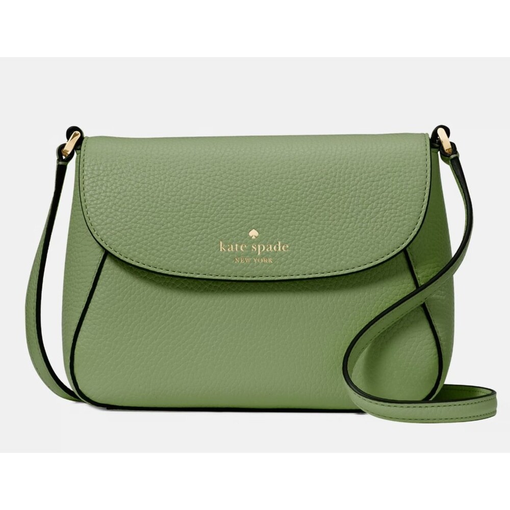 New Kate Spade Monica Small Flap Crossbody bag Pebble Leather Cedar Stand